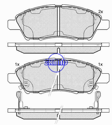 NISSAN MICRA, NISSAN TIIDA, NISSAN VERSA, NISSAN DONGFENG plaquette de frein FMSI:D1592-8804OEM:D1060-ED500WVA:24724,F1592